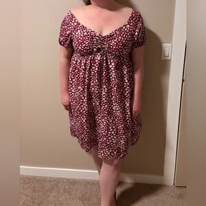Floral dark red/purple Dress